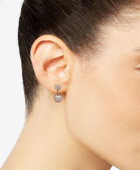 givenchy pearl drop earring in macy's|macy's mixed cut earrings.